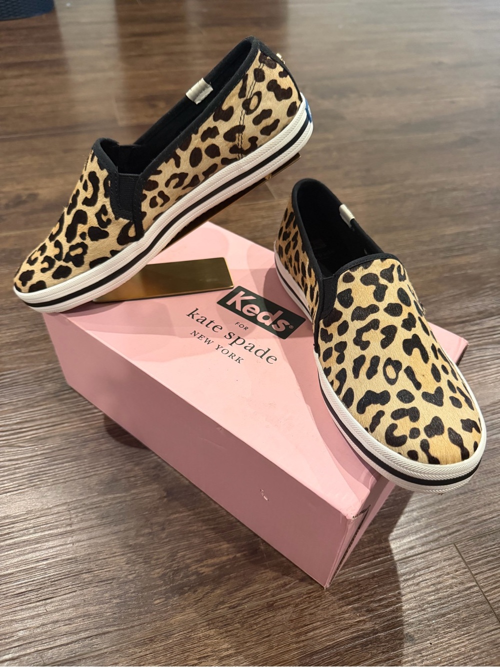 Triple decker, Kate Spade Keds, leopard print shoes, size 8